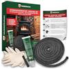 Veddelholzer Set completo Veddelholzer Ø 12 mm nastro sigillante per stufe, guarnizione per forni, cavo sigillante, accessori per caminetti Incl. adesivo per alte temperature, guanti, manicotti e istruzioni