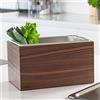 KAZAI. Pattumiera per Rifiuti Organici di Design -Holma- | 4.5L, Lavabile in Lavastoviglie e realizzato con Impiallacciatura in Vero Legno | Compostiera da Cucina per Rifiuti organici | Noce