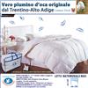 FacilCasa Piumone Matrimoniale Invernale in Piuma D'oca 250x220 cm, Originale Trentino Alto Adige, Piumino Matrimoniale Caldo 100% Vera Piuma D'Oca Naturale, Garanzia Marchio Daunex, LAUNEN TIROL