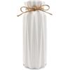 CiciIng Vaso bianco alto 21,5 cm smaltato, vaso da fiori moderno in ceramica con cordone di iuta, vasi decorativi per fiori di erba pampa fiori secchi, vaso boho per l'arredamento del soggiorno di casa