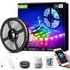 Lepro 5M 24W Striscia LED Alexa con Musica, Strisce LED WiFi Smart Controllo da Voce e APP Intelligente, 16 Millioni Colori RGB, Compatibile con Alexa/Google Home, Telecomando e Controller, 2.4GHz