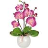 Flair Flower Orchidea artificiale in ciotola, 35 cm, fiore artificiale, orchidea artificiale Phalaenopsis con vaso per piante artificiali, decorazione per matrimoni, farfalle Phalaenopsis, fiori di seta,