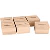 Artemio Set di 6 salvadanai quadrati in legno, 6 x 6 x 6 cm