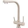 ZPSPZ Rubinetto Cucina 3 Vie Ottone Girevole 360° 2 Maniglie Miscelatore Cucina Tre Vie-Colore Della Farina D'Avena