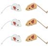 TRIXIE Plush Mice for Cat, 5 cm, Pack of 4, 6-Piece