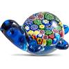 EUSTUMA Statuette di tartaruga marina in vetro soffiato a mano, decorazione per la casa, collezione di animali marini per regalo di compleanno, scultura in vetro tartaruga