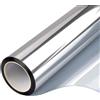 FILMGOO Pellicola adesiva in vinile per finestre a senso unico, per la privacy, per porte e vetri (45 cm x 40 m, argento)