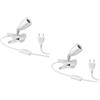 ledscom.de 2x lampada a pinza LIK, bianco opaco, 1x E27 max. 60W