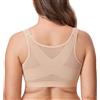 DELIMIRA Donna Reggiseno Senza Ferretto Apertura Frontale Taglie Forti Non Imbottito Beige 6G