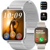 Verfupet Smartwatch Donna 2024 Chiamata Bluetooth e Risposta Vivavoce,1.85 HD Orologio Smart Watch Fitness Tracker con Cardiofrequenzimetro, Monitor del Sonno,SpO2,Notifiche Messaggi Whatsapp per Android iOS