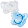 Chicco Physio - Ciuccio Mini Soft All Silicone, 2 pezzi, blu e neutro, 0-2 m