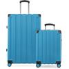Hauptstadtkoffer Q-Damm - Trolley rigido TSA, 4 ruote, Ciano, Koffer-Set (S+L), Set di valigie