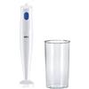 DELONGHI Braun Frullatore a Immersione MQ10.001PWH + Bicchiere graduato 600ml, Minipimer Leggero, Sistema EasyTwist per cambiare facilmente accessorio, Tecnologia Splash Control niente schizzi