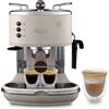 De'Longhi Icona Vintage Ecov311.Bg Macchina da Caffè Espresso Manuale e Cappuccino, Utilizzabile con Caffè in Polvere e Cialde E.S.E., Serbatoio Capacità 1.4L, 1100W, Beige