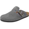 Intini Zoccoli e Sabot Donna Ciabatte Chiuse con Uomo Scarpe da Giardino Pantofole in Pelle Comodo Slip on Sandali Antiscivolo Verde 37