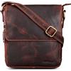 ROYALZ 'Cleveland' Borsa a Tracolla in Pelle Vintage da Uomo Piccola elegante in vera pelle, Colore:Roma Cognac Marrone