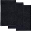 Möve Superwuschel - Set da 3 asciugamani per ospiti, 30 x 50 cm, 100% cotone, colore nero