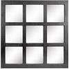 Stonebriar - Specchio da parete con finitura in legno verniciato nero e staffe di montaggio fissate, 59,7 x 59,7 cm