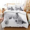 Gegeryozer Set di Biancheria da Letto per Gatti,Copripiumino Gatto 135 x 200 cm per Bambini,1 Copripiumino in Microfibra + 2 Federe da 50×75cm(gatti 1)