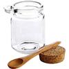 ericotry 1 barattolo di vetro vuoto per sale da bagno con tappo in sughero e cucchiaio in legno per condimenti e miele sale da bagno (trasparente, 250 ml/8 once)