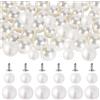 GORGECRAFT 200 Set 2 Dimensioni Bottoni di Perle di Plastica Perle Bianche Rivetti Borchie Rotondo Perno di Plastica con Perni Kit per Abbigliamento Borse per Cappelli Abbellimenti di Scarpe Lavoro