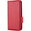 GOKEN Cover Pelle per ZTE Blade A51, Magnetica Custodia con Supporto di Stand & Carte Slot, Flip Case con Portafoglio -Rosso