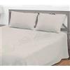 Tata Home Completo Lenzuola in Morbido e Caldo Pile Tinta Unita Letto Matrimoniale 2 Piazze Dis. 4 Beige