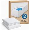Archiletto [2 pezzi] Coppia di Coprimaterasso Matrimoniale Impermeabile, Cerata letto matrimoniale con angoli, anche Singolo e Piazza e mezza, 160x190cm 180x200cm, Silenzioso e lavabile (Matrimoniale)