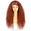 Sapphirewigs Parrucca per capelli ricci rosso mattone parrucca sintetica parrucca sciolta acqua onda fascia parrucche per donne Glueless 150% densità 66 cm
