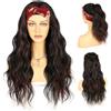 Sapphirewigs Parrucca per fascia evidenziare parrucca sintetica ondulata per le donne parrucca senza colla nera bordeaux usura quotidiana parrucca Cosplay fascia parrucche 150% densità 66 cm