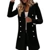 Generic 2023 Nuovo Y2-Style- Donna di lana artificiale elegante cappotto misto sottile femminile cappotto lungo capispalla giacca invernale da donna, Nero , XL