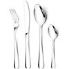 YADALEKF 24 Pezzi Set di Posate Acciaio inox Servizio di 6 persone, con coltello, forchetta, cucchiaio per ristorante, feste, matrimon, lucidato, lavabile in lavastoviglie