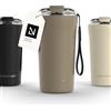 LARS NYSØM Tazza Termica per caffè Thermo Coffee Mug-to-Go con Cinturino & Coperchio in Tritan 500ml | Tazza da Viaggio 0,5 Litri con Isolamento | Per caffè e tè (Taupe Brown, 500ml)