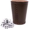 FM Equipment Tazza cubo in vera pelle, con 6 cubi