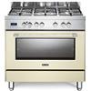 Fisher & Paykel Appliances Italy SpA Cucina a gas con forno elettrico ventilato, N° 5 Fuochi, 90x60 cm, colore Crema