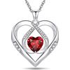 Emma Manor EM Collana da donna in argento Sterling 925 con ciondolo a forma di cuore 5A, taglio brillante, zirconia cubica, regalo per moglie e fidanzata