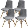 SHENGYIJING Set di 2/4/6, Stile Shell Sedia da pranzo Mid Century Moderna Sedia Sipcover, Sedie da pranzo coprisedili (Grigio chiaro1,4 Pieces)