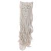 SEGO Extension Capelli Clip Ricci Mossi 140g Full Head 8 Fasce Posticci Capelli Sintetici 60cm - Biondo Cenere mix Grigio Argento