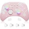 Mytrix Controller Wireless Pro con joystick effetto Hall/trigger Hall (nessuna deriva), controller Bluetooth Sakura RGB per Nintendo Switch, PC Windows iOS Android Steam