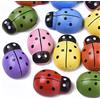 Perlin Coccinella in legno, autoadesiva, 13 mm, 60 pezzi, cabochon per bambini, decorazione fai da te