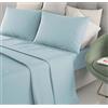 il dolce stile della tua casa set completo lenzuola cameretta per letto singolo 1 piazza puro cotone tinta unita made in Italy (azzurro)