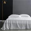 LONGSAO makeups58 100% seta di gelso lenzuolo lenzuola piatte tinta unita biancheria da letto in vera seta per letto matrimoniale king size lenzuola tessili per la casa-nobile_bianco_240x270 cm