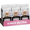 PURINA PRO PLAN Delicate Gatto, Crocchette Ricco in Tacchino, 6 Sacchi da 1.5 kg