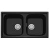 Plados PRONTA CONSEGNA - SPEDIZIONE IMMEDIATA Plados PL0862-70 Lavello 2 vasche Serie Atlantic 86-20 finitura 70 ULTRAGRANIT BLACK MATT