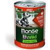 MONGE BWild bocconi maltagliati in salsa senza cereali 400 g - tacchino con zucca e zucchine