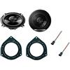 Superauto hi-fi Kit 2 Casse Pioneer TS-G1320F Coassiale a 2 vie da 13cm 250 W compatibile con Fiat Panda dal 2012 terza serie con Supporti Altoparlanti Predisposizione Posteriore Alta qualità