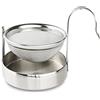 Café Olé Café Ole - Infusore da tè in Rete cardata con Ciotola antigoccia, in Acciaio Inox, 8,5 x 5,7 x 6,2 cm