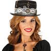 Fiestas GUiRCA Cappello Donna Steampunk in Feltro per Travestimento Gotico Vittoriano