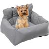 PawHut Seggiolino Auto per Cani Piccoli Sfoderabile e Lavabile con Cinghie di Sicurezza, Grigio Scuro|Aosom
