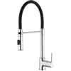 Paini - Rubinetto Miscelatore Monocomando Cucina, Lavello, Cromato, Leva laterale orientabile, con Attacco Doccia Automatico, Design moderno, interamente prodotto e lavorato in Italia